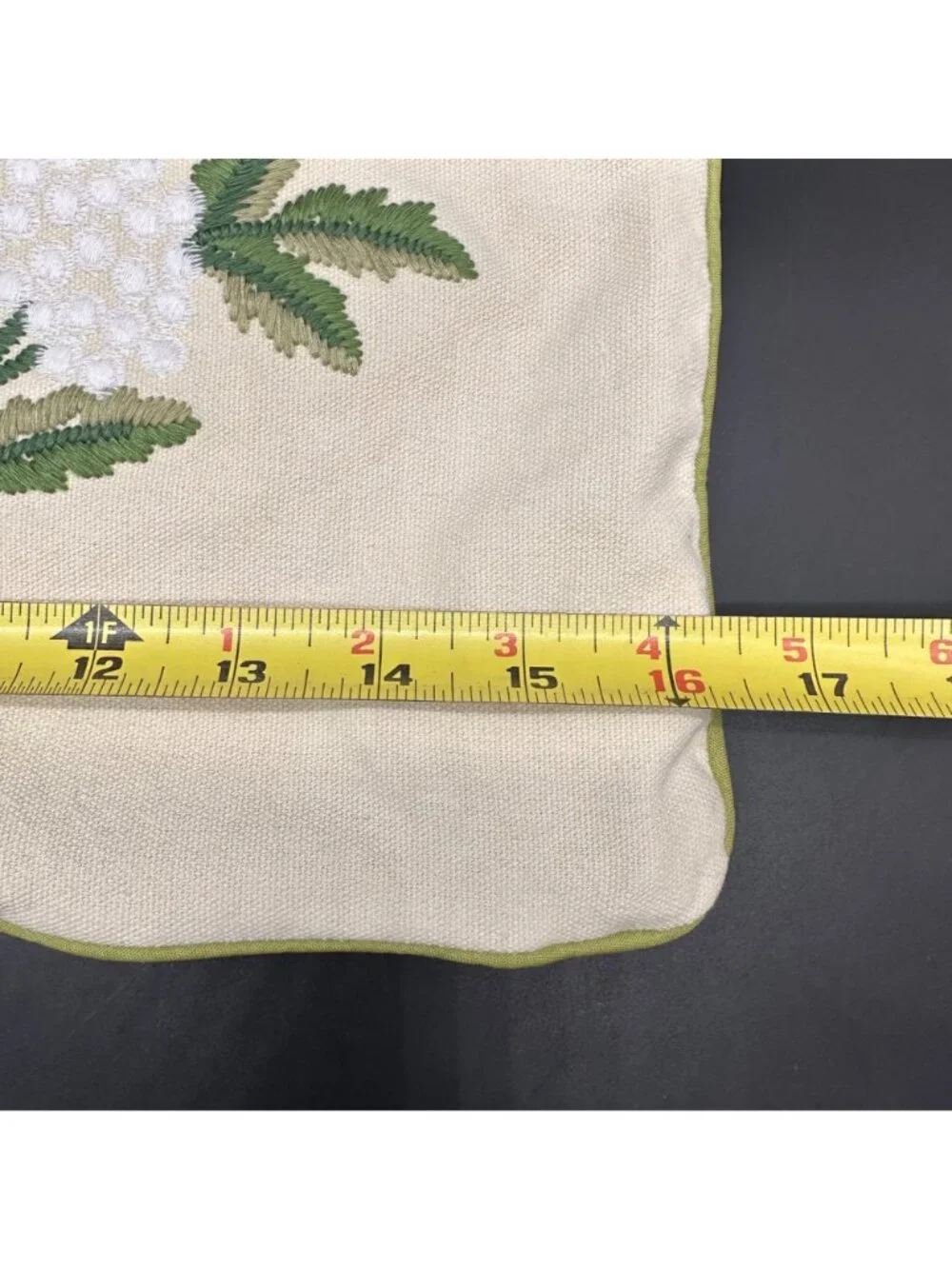 Floral Pillow Cover Embroidered Wildflowers Zipper Cream Green Pink Blue Flowers